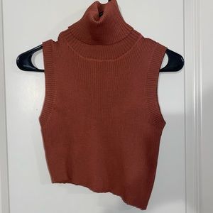 Size Large- CIDER High Neck Asymmetrical Knitted Vest